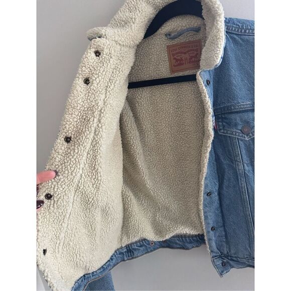 Levi’s Original Sherpa Trucker Jean Denim Jacket, Women’s S - Picture 7 of 8